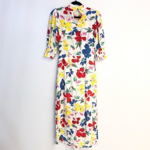 Rixo xTarget Floral Mock Neck Cascade Ruffle Dress - Picture 4 of 5